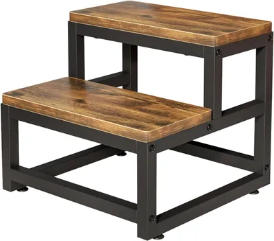 Immagine prodotto di Scalino in legno a 2 gradini, dimensioni 38x35x38 cm, antiscivolo, per bambini