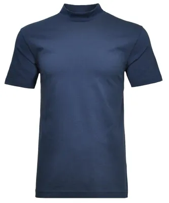 Ragman T-Shirt kurzarm mit Stehkragen in blau