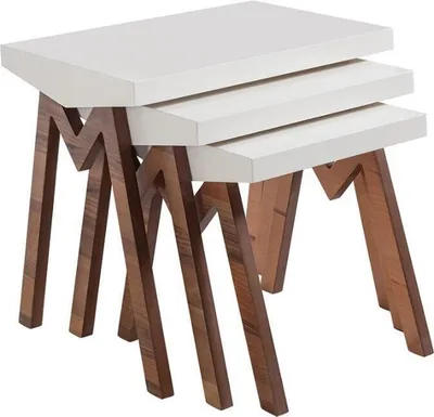Produktbild von Blumenständer Beistelltische Holztische Set Beistelltisch Tisch Couchtisch 3tlg.