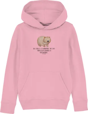 Produktbild von Mr. & Mrs. Panda Kinderpullover Wombat 12-14 Jahre (152/164) - Baumwolle Pink - Geschenk, Sweatshirt, Lustige Sprüche, Hoodie, Das Leben Ist schön, Australien, Spruch