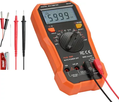 Image de SucceBuy Multimètre numérique, 6000 comptes TRMS Voltmètre DC/AC Testeur de courant, NCV-mètre pour tension, courant, résistance, rapport cyclique, température, test de diodes et test de continuité avec câble sous tension