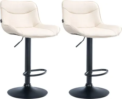 Produktbild von 2er Set Barhocker HLO-CP302 Kunstleder schwarz  creme