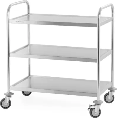 Produktbild von TECHNICA Servierwagen 3-Ebenen Edelstahl | Küchenwagen | 860×540×940 mm | Gastro Transportwagen