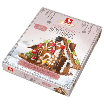 Zdjęcie produktu dla Weiss piernikowy domek czarownicy do samodzielnego zbudowania ze słodkimi dekoracjami 900g