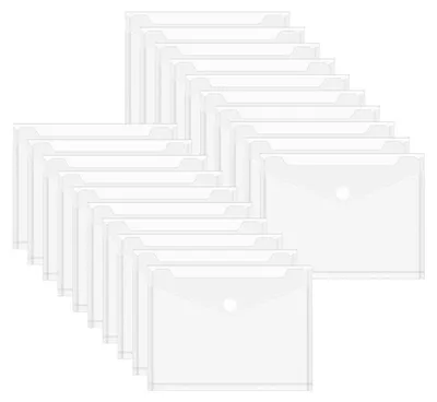 Immagine prodotto di Custodie trasparenti per documenti formato A5 con chiusura a strappo, confezione da 20 pezzi