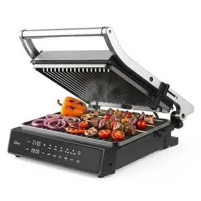 Productafbeelding van Olvy Contactgrill, 2000W, Elektrische grill, Sandwichmaker, 5 programma's, Paninigrill, Grilltoaster voor binnen, PFAS-vrije platen, Tafelgrill