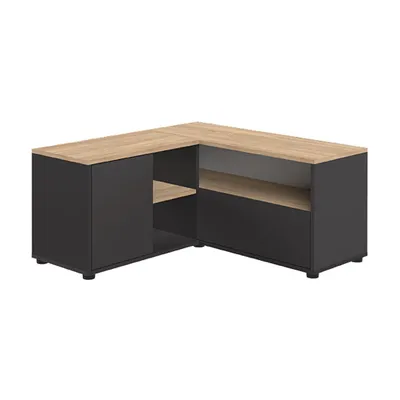Produktbild von TV-Schrank Schwarz und Eiche natur, 90 x 90 x 45