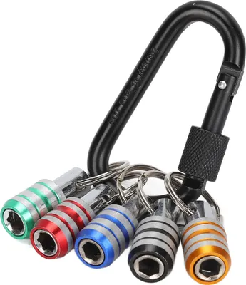 Image de 5Pcs/Set Hex Shank Keychain 1/4in Quick Release Extension Bar Screwdriver Bit for Drill Bits