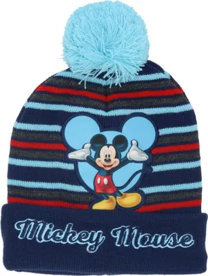 Produktbild von Disney Mickey Mouse Wintermütze für Kinder Kuschelig und modisch mit Bommel Hellblau Bommel