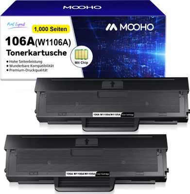 Produktbild von 2x Kompatibel für HP 106A W1106A Toner Patrone für HP Laser 107w 107a 107r Laser MFP 135wg 137fwg 135a 135r 135w 137fnw (1 Schwarz, Mit Chip)