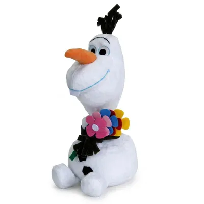 Produktbild von Olaf Schneemann Plüschtier 30 cm Blumen – Disney Frozen offiziell lizenziert Kuscheltier Schneemann weich 30cm Geschenk Kinder