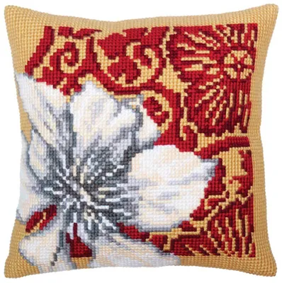 Image de Tampon pour broderie au point de croix CdA "Loto Bianco", 40x40 cm, avec motif de broderie imprimé
