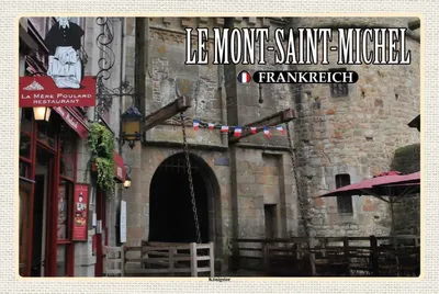 Produktbild von vianmo Holzschild 20x30 cm Le Mont-Saint-Michel Frankreich Königstor Spruch Zitat