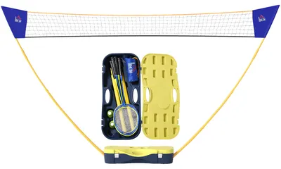 Obrázek produktu pro HOMCOM Badmintonová síť se stojanem Stojan na badmintonovou síť se 4 raketami Přenosný