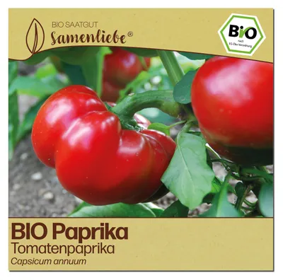 Produktbild von Samenliebe  Paprika Samen | Tomatenpaprika - rot & süß & rund - samenfestes  Saatgut