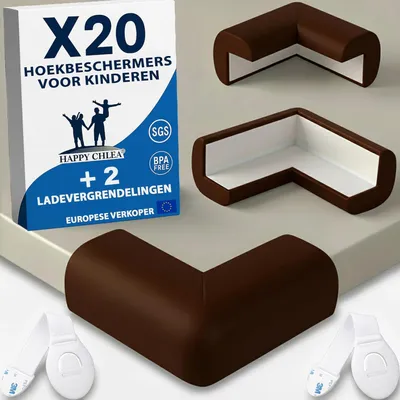 Produktbild von Eckenschutz aus Gummi, weich und stoßdämpfend, 20 Stück, für Möbel und Tische