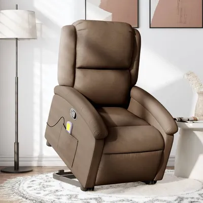 Produktbild von Cloris DesignMöbel Massagesessel mit Aufstehhilfe Braun Stoff , Klassische Sessel 2024 Neu