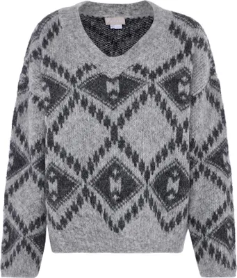 Immagine prodotto di Maglione da donna Jalene - grigio melange a quadri, XS/S