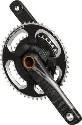 Produktbild von FSA Kurbelgarnitur Powerbox Road Carbon 180 mm Schwarz - präzise Leistungsmes...