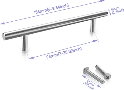 Produktbild von Yakimz 10X Stangengriff Möbelgriffe Türgriff Schrankgriff Küchengriff Griffe Edelstahl 156x96 Ø10MM