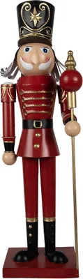 Immagine prodotto di Schiaccianoci decorativo natalizio Clayre & Eef 60 cm in metallo rosso