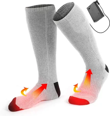 Produktbild von Elektrische Socken – Wärmesocken für Outdoor-Aktivitäten – Wiederaufladbare Batterien – 3000 mAh – Dunkelgrau