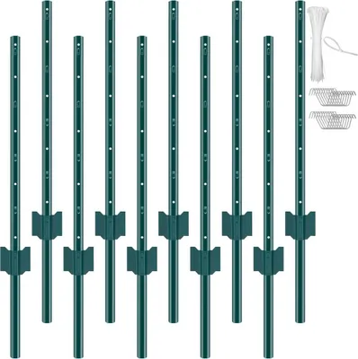Obrázok produktu pre sada 10 plotových stĺpikov 91,44 cm - Kovový plotový stĺpik na oplotenie pasienkov - Robustný plotový stĺpik pre záhradu a poľnohospodárstvo