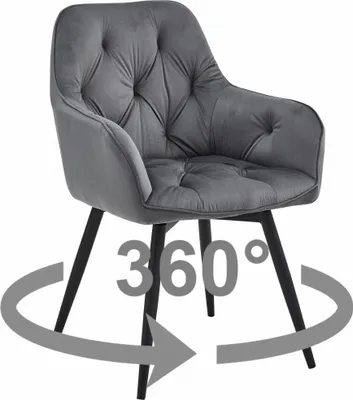 Immagine prodotto di Sedia JORK360 - velluto grigio scuro / gambe nere x 1