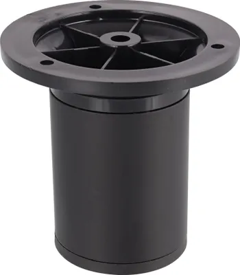 Produktbild von WAGNER Möbelbein/Verstellfuß TELESCOPE - Ø 50 x 80-105 mm, mit Anschraubplatte Ø 85 mm, Aluminium schwarz - 12048101