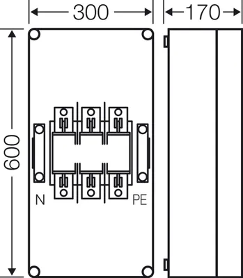 Produktbild von HENSEL HENS Mi-Nh-Sicherungsgehäuse MI4451 1XNH1 3P. 250A+PE+N