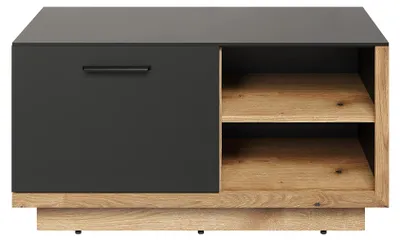 Image de Synnax banc 1 Claquement de porte, 2 tablettes gris,chêneReproduction.