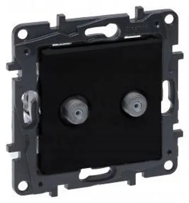 Image de Prise d'antenne type F noir mat SIMON 10