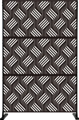 Immagine prodotto di Pannello per la privacy in acciaio verniciato e zincato per aree interne ed esterne - robusto divisorio modulare dal design moderno e permeabile all'aria, ideale per giardini, terrazze, balconi e spazi commerciali - nero/testurizzato