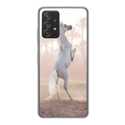 Produktbild von MuchoWow® Handyhülle Schutzhülle Hülle für Samsung galaxy a73 Pferd - Sand - Palme Silikon Softcase Handy Hülle - Handyhülle