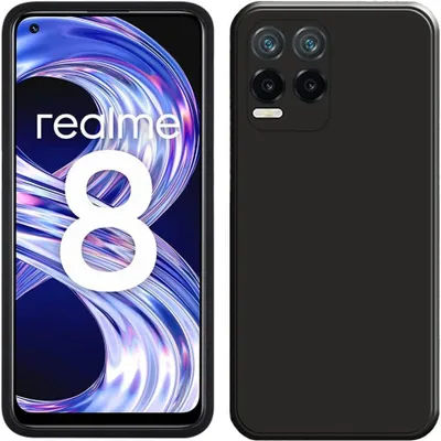 Immagine prodotto di Custodia per OPPO Realme 8/8 Pro, custodia protettiva in gomma liquida in silicone morbido Nero