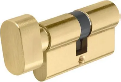 Produktbild von Zylinder-Einsatz Abus KE45MM 30g/40 mit Knauf Messing, Blister, Kl.A, 3 geschnittene Schlüssel