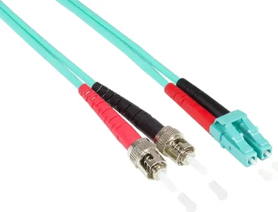 Produktbild von Patchkabel LWL Duplex OM3 (Multimode, 50/125) ST/LC, 0,5m, Good Connections®