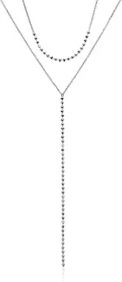 Produktbild von Zweireihige Kette aus 925er Sterling Silber, rhodiniert, im Ankerkettendesign