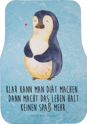 Produktbild von Mr. & Mrs. Panda Auto Fußmatte Pinguin Diät - Eisblau - Geschenk, Automatte, Selbstliebe, Autoteppich, Pinguine, Fürs, Abnehmen, Auto-Fußmatte