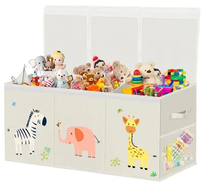 Produktbild von Spielzeugbox für Kinder mit Deckel und Fächern