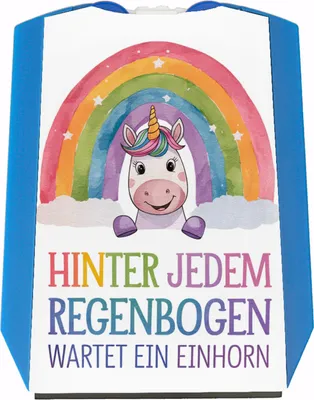 Produktbild von Lächelndes Einhorn Parkscheibe Hinter jedem Regenbogen