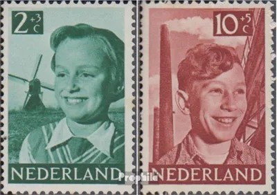 Produktbild von Briefmarken Niederlande 1951 Mi 575,578 postfrisch Voor het Kind
