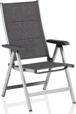 Produktbild von KETTLER Basic Plus Padded Multipositionssessel, silber/ anthrazit meliert, Aluminium/Outdoorgewebe