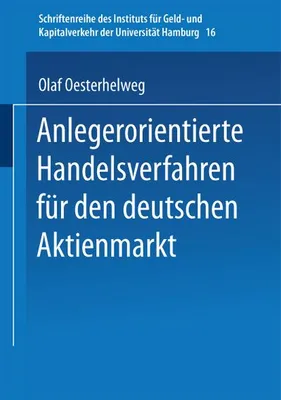 Produktbild von Anlegerorientierte Handelsverfahren für den deutschen Aktienmarkt