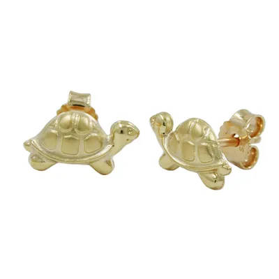 Produktbild von Ohrstecker Ohrring 10x6mm Schildkröte matt-glänzend 9Kt GOLD gold 10x6mm
