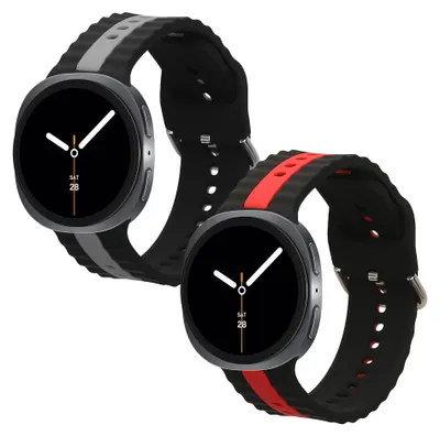 Produktbild von kwmobile 2x Uhrenarmband für Samsung Galaxy Watch 8 Galaxy / Galaxy Watch 8 Classic 46mm Armband - Fitnesstracker Band Set aus TPU Silikon -