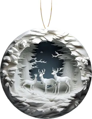 Produktbild von Weihnachtsbaum-Nachbildungation zum Aufhängen, roter Vogel/Rentier, Ornament, Acryl, flach, Auto-Rückspiegel-Anhänger für Bäume, Fenster, Wände, Nachbildung