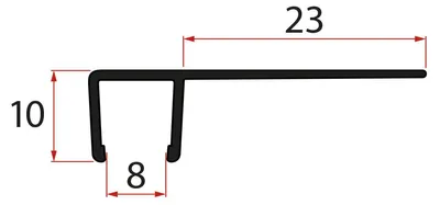 Produktbild von Gelco Satz vertikaler Dichtungen für 8/8mm Glas, 2000 mm, Schwarz
