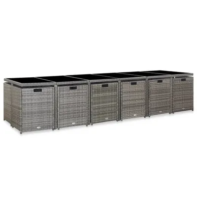 Image de vidaXL Ensemble de jardin 17 pièces avec coussins Poly Rattan Anthracite