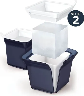Produktbild von Eiswürfelform, Würfel, 2er Set, Polypropylen/Silikon, BPA frei, Blau - Zoku
